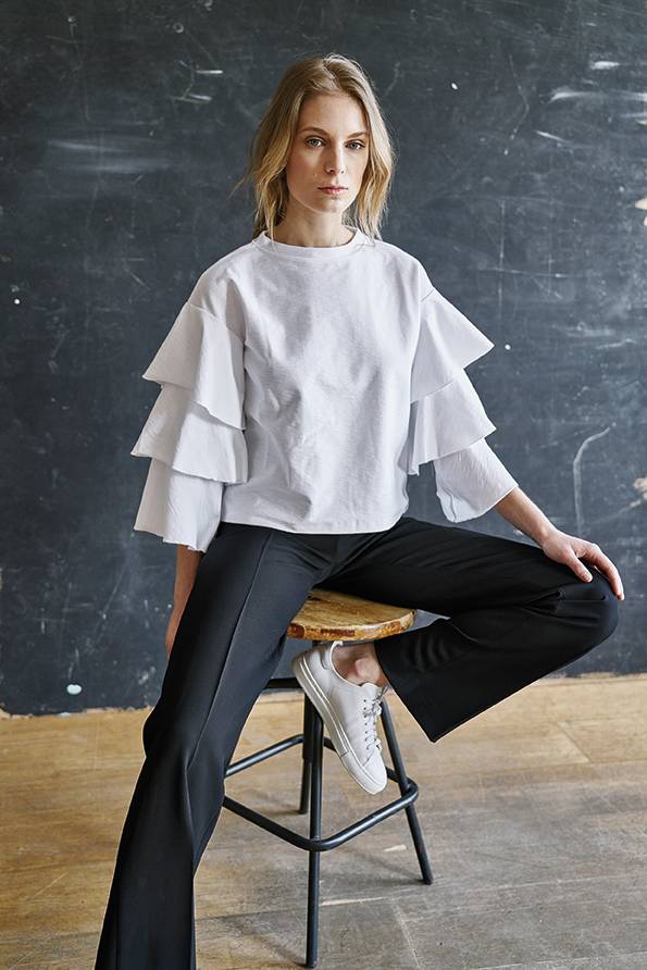 Raffaello Rossi Marlenehose Straight Lang Mid Waist Schwarz: BRITTA NEW