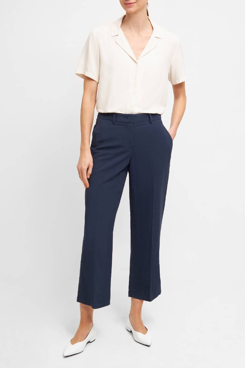 Raffaello Rossi Marlenehose Straight Verkürzt -7/8 Mid Waist Schwarz: OLESSA 7/8