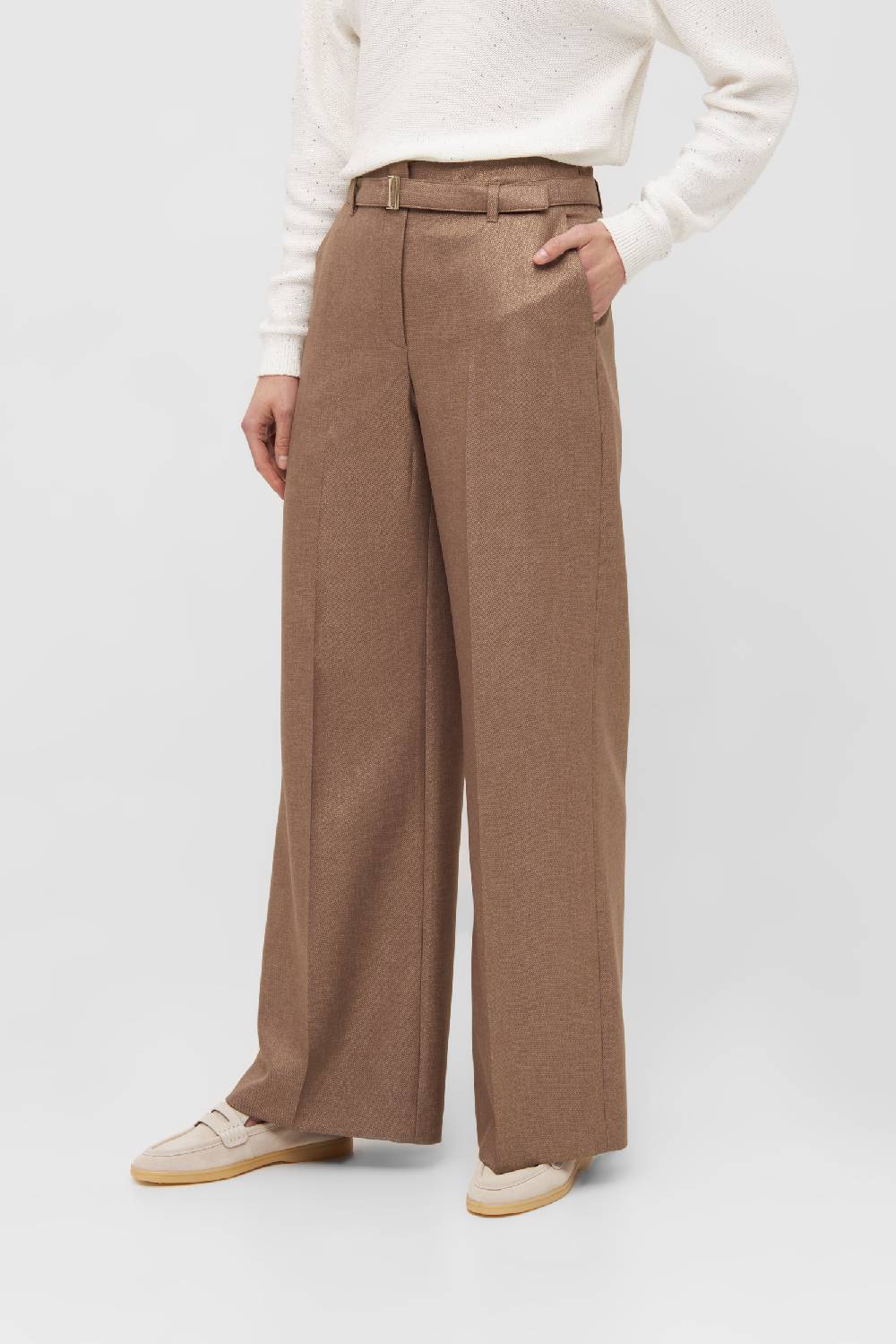 Raffaello Rossi Marlenehose Wide Leg lang High Waist beige: ANAIS