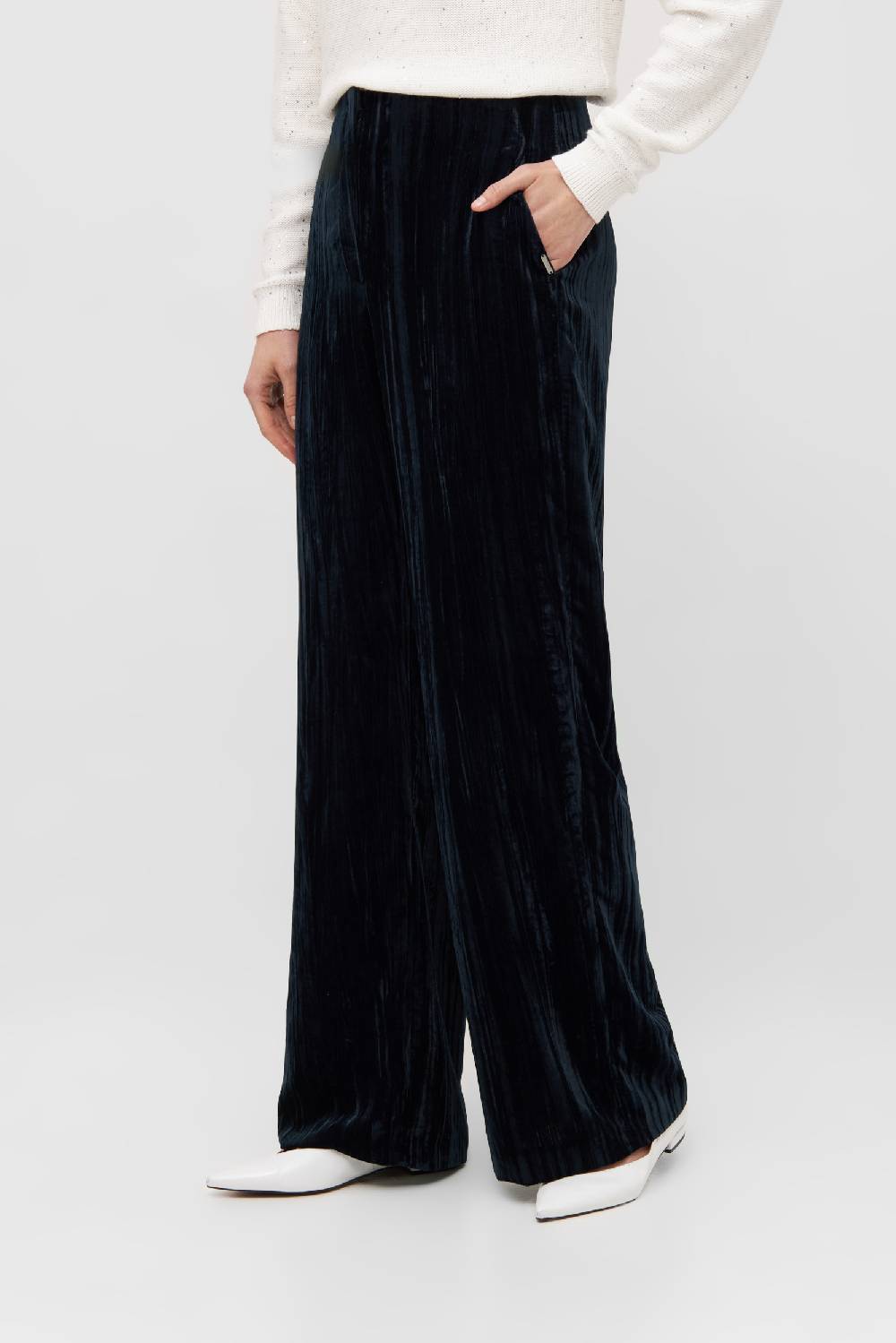 Raffaello Rossi Marlenehose Wide Leg lang High Waist blau: ANAIS
