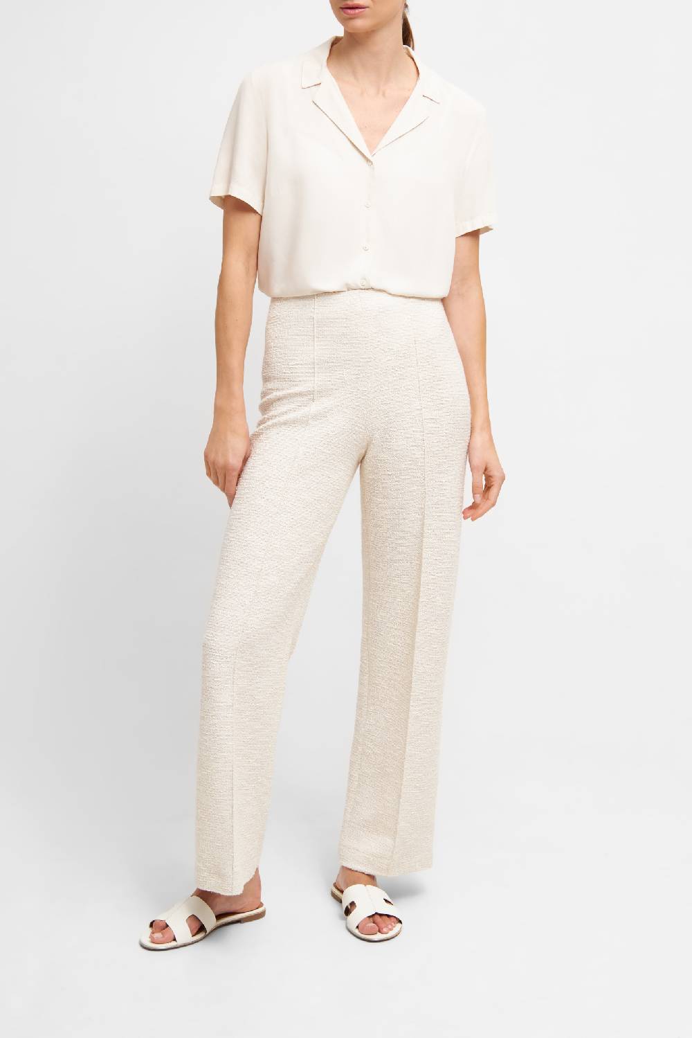 Raffaello Rossi Marlenehose Wide Leg Lang Mid Waist Schwarz: ELAINE