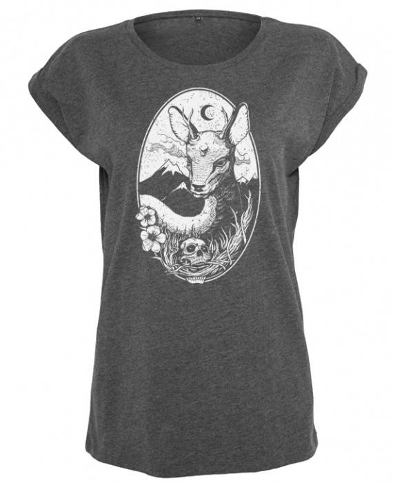 Rebel Rockers Deer Girl Loosefit Tee Dark Greyheather
