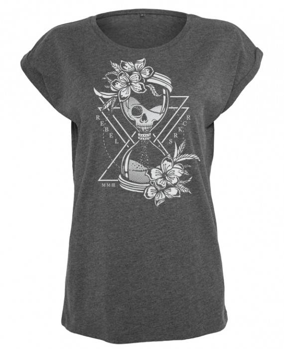 Rebel Rockers Hourglass Girl Loosefit Tee Dark Greyheather