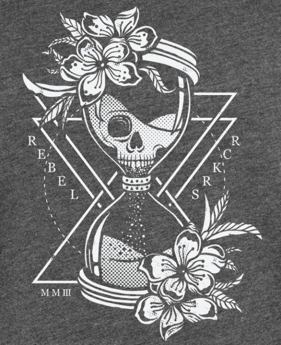 Rebel Rockers Hourglass Girl Loosefit Tee dark greyheather