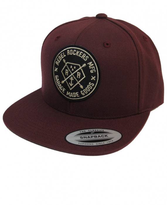 Rebel Rockers Big Penta Snapback Cap maroon