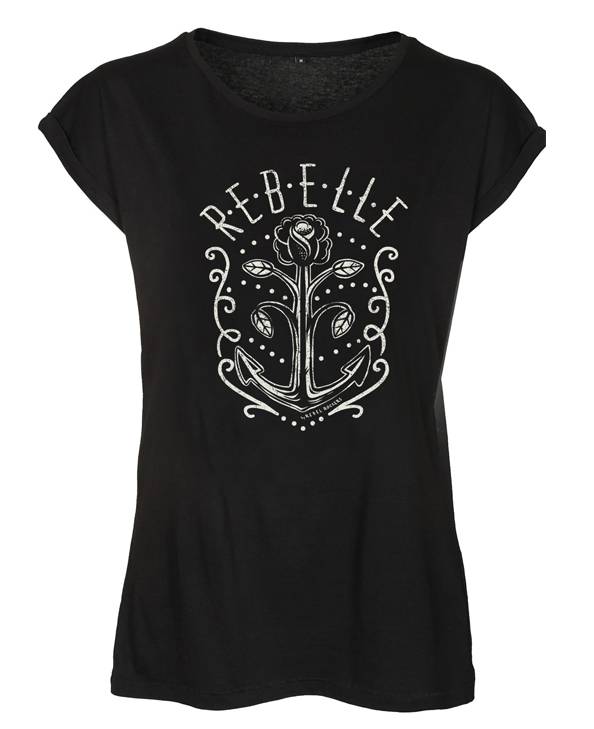 Rebel Rockers Fleur Girl Loosefit Tee Blk