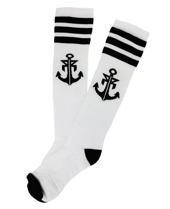 Rebel Rockers Tube Sock Anchor Wht