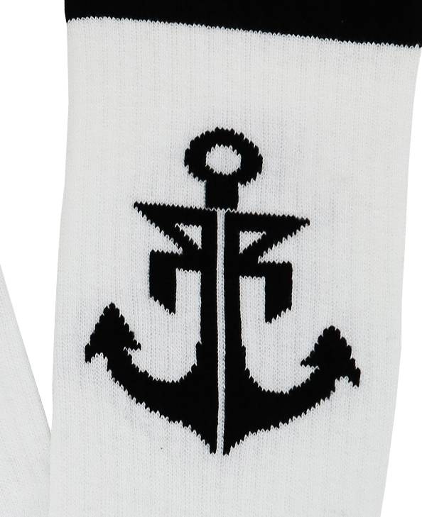 Rebel Rockers Tube Sock Anchor wht