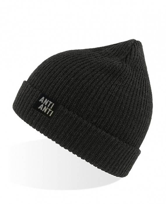 Rebel Rockers Woolly Beanie „Anti“ black