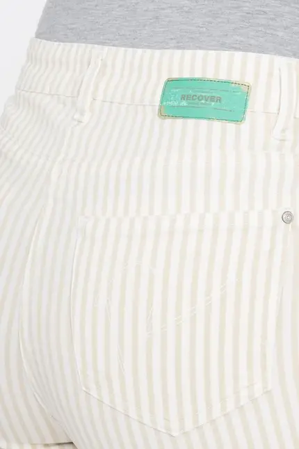 Recover Pants Frieda, Straght-Fit Hose In STREIFEN ECRU/ BEIGE Artikelnummer REC-13395-4149-202