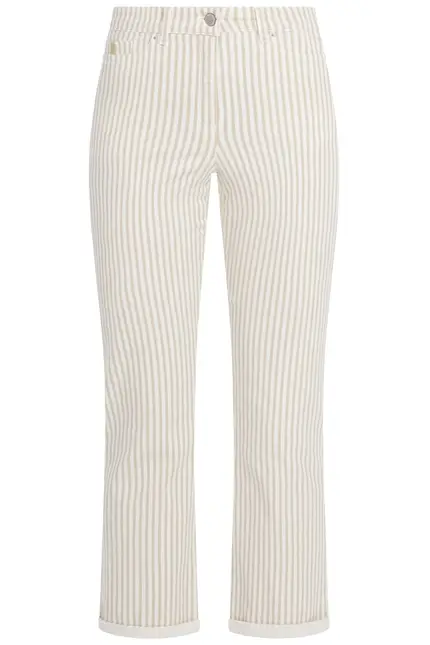 Recover Pants Frieda, Straght-Fit Hose In STREIFEN ECRU/ BEIGE Artikelnummer REC-13395-4149-202