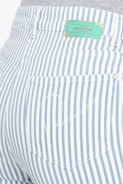 Recover Pants Frieda, Straght-Fit Hose In STREIFEN ECRU/ BLAU Artikelnummer REC-13395-4149-400