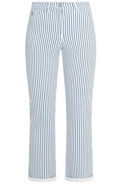 Recover Pants Frieda, Straght-Fit Hose In STREIFEN ECRU/ BLAU Artikelnummer REC-13395-4149-400