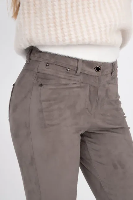 Recover Pants Hose In Wildlederoptik In DUNKELBRAUN Artikelnummer REC-11901-3049-890