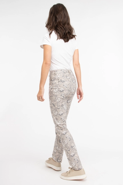 Recover Pants Hose Mit Paisleydruck In DRUCK ECRU-BEIGE-ANTHRAZIT Artikelnummer REC-12281-4074-2