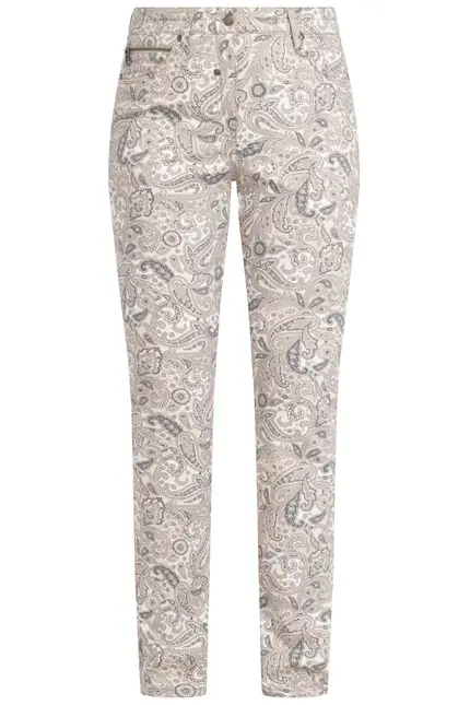 Recover Pants Hose Mit Paisleydruck In DRUCK ECRU-BEIGE-ANTHRAZIT Artikelnummer REC-12281-4074-2