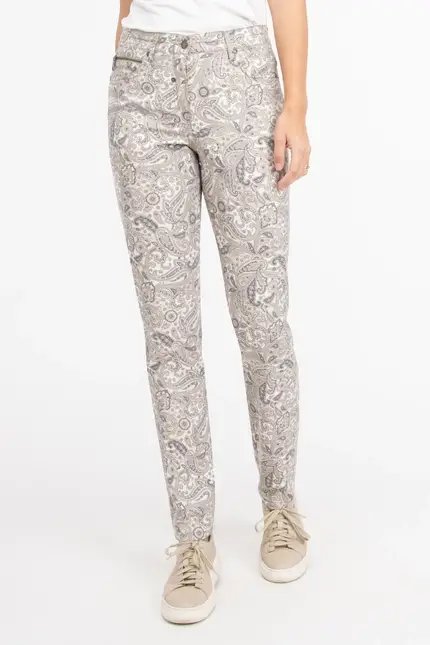 Recover Pants Hose mit Paisleydruck in DRUCK ECRU-BEIGE-ANTHRAZIT Artikelnummer REC-12281-4074-2