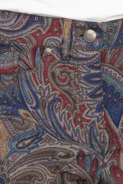 Recover Pants Hose Mit Paisleydruck In DRUCK SCHWARZ-ROT-BLAU-BRAUN Artikelnummer REC-12563-4070-9