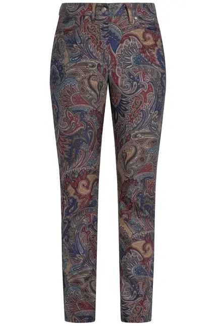 Recover Pants Hose Mit Paisleydruck In DRUCK SCHWARZ-ROT-BLAU-BRAUN Artikelnummer REC-12563-4070-9