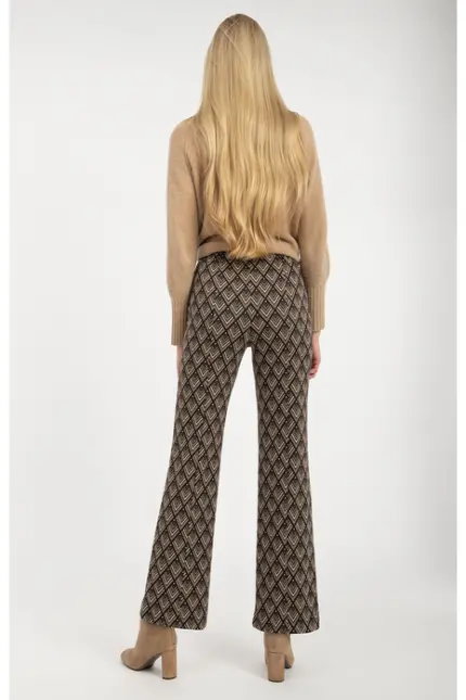 Recover Pants Jacquard-Strickhose Jasmin In SCHWARZ/ BRAUN/ BEIGE Artikelnummer REC-13409-4322-962