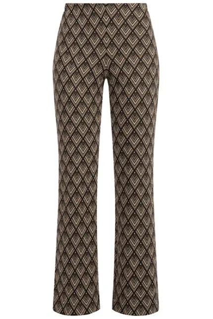 Recover Pants Jacquard-Strickhose Jasmin In SCHWARZ/ BRAUN/ BEIGE Artikelnummer REC-13409-4322-962
