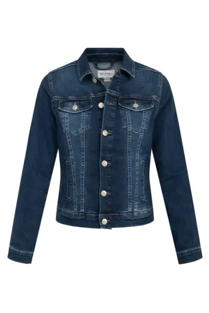Recover Pants Jeansjacke Chic In Used-Optik In DENIM BLUE Artikelnummer REC-30100-01-4325-145