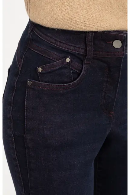 Recover Pants Slim-Fit-Jeans Darlin In DENIM BLAU/ BORDEAUX Artikelnummer REC-13362-4292-460