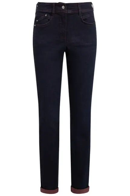 Recover Pants Slim-Fit-Jeans Darlin In DENIM BLAU/ BORDEAUX Artikelnummer REC-13362-4292-460