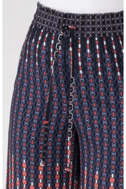 Recover Pants Weichfließende Sommerhose In Marine/rot/weiß/braun Artikelnummer REC-13010-3921-430