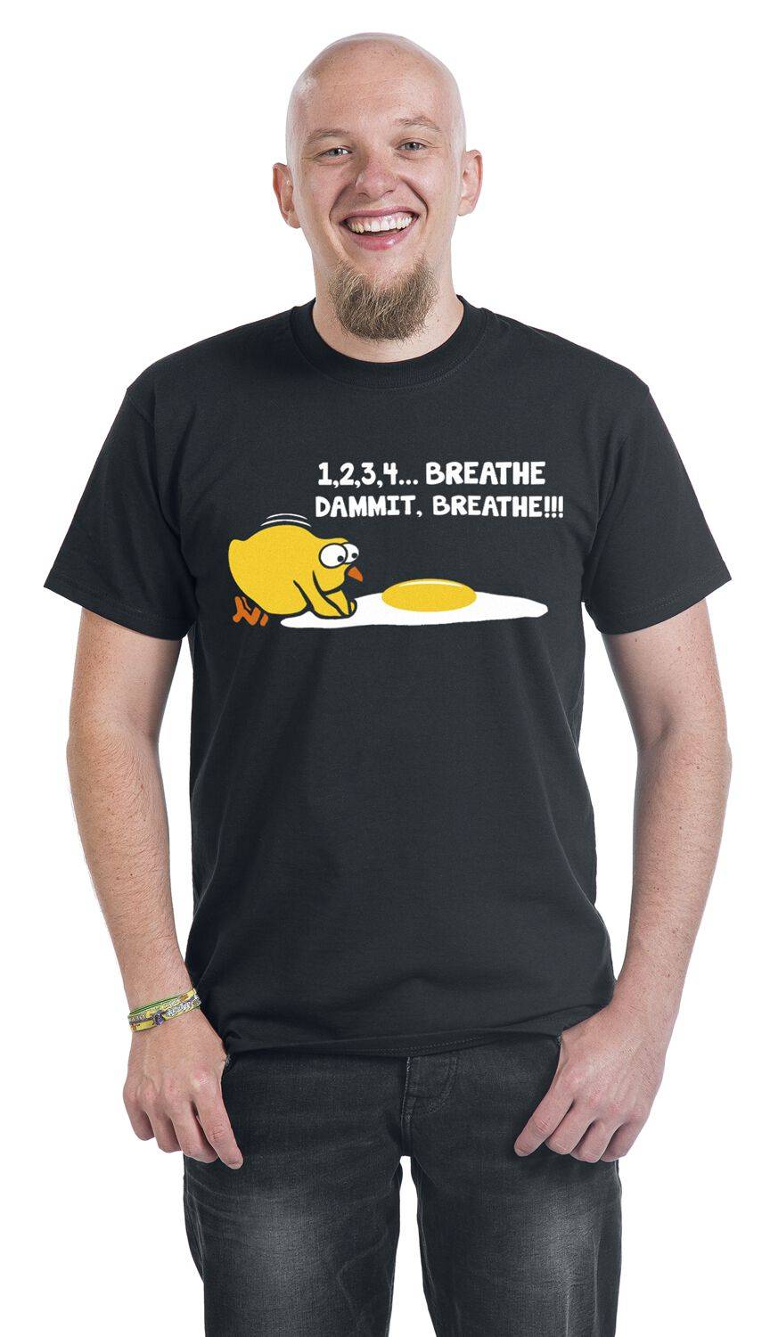EMP "1,2,3,4 Breathe, Dammit, Breathe!!!" T-Shirt Schwarz Von Sprüche