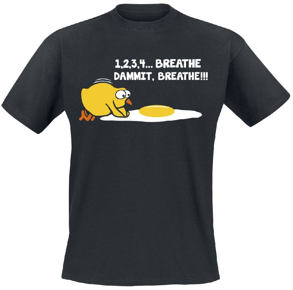 EMP "1,2,3,4 Breathe, Dammit, Breathe!!!" T-Shirt Schwarz Von Sprüche