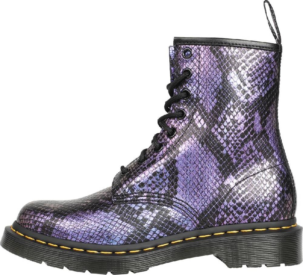 EMP "1460 - Black Blue Viper Croc Emboss" Boot Schwarz/blau Von Dr. Martens