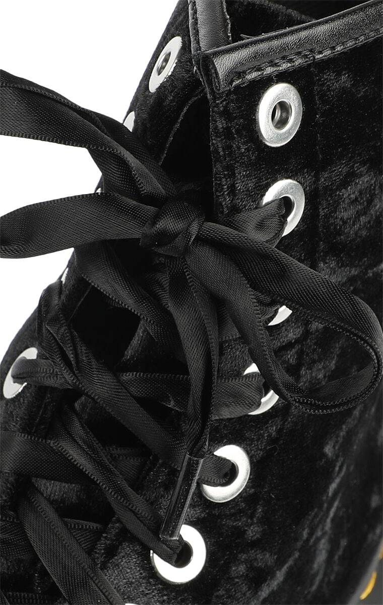EMP "1460 Vegan - Black Crushed Velvet" Boot Schwarz Von Dr. Martens