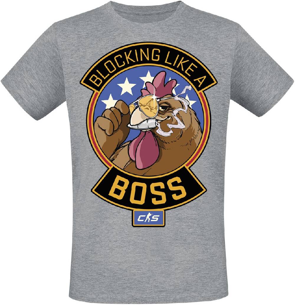 EMP "2 - Blocking Like A Boss" T-Shirt grau meliert von Counter-Strike