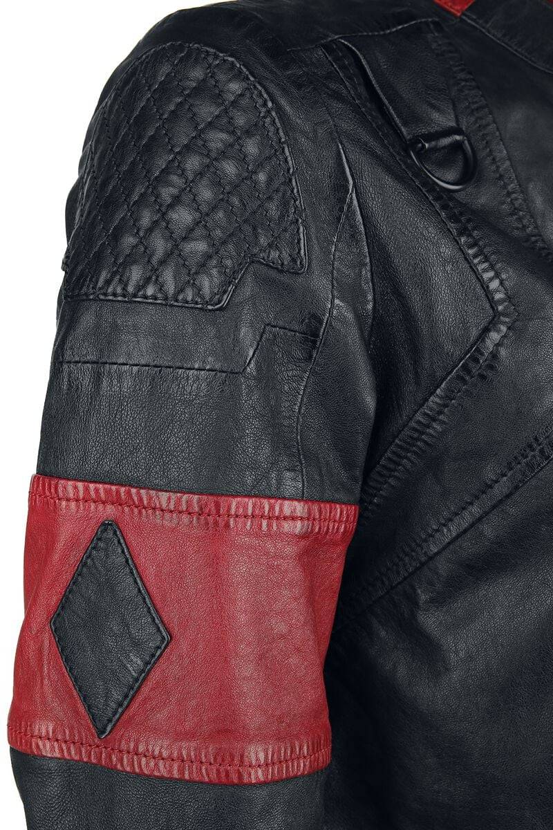 EMP "2 - Harley Quinn" Lederjacke Schwarz/rot Von Suicide Squad