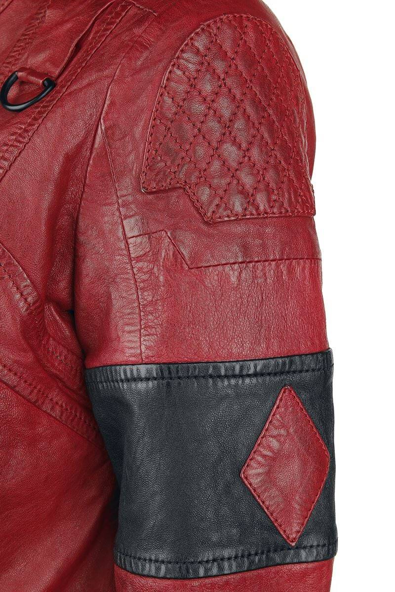 EMP "2 - Harley Quinn" Lederjacke Schwarz/rot Von Suicide Squad