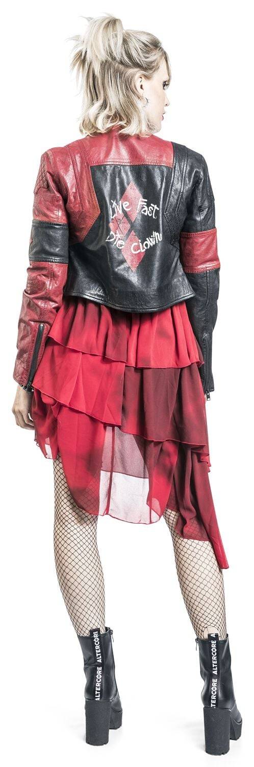 EMP "2 - Harley Quinn" Lederjacke Schwarz/rot Von Suicide Squad