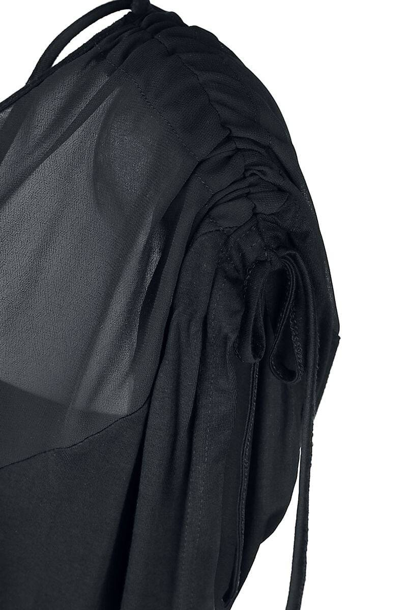 EMP "2 In 1 Side Sleeve Chiffon Dress" T-Shirt Schwarz Von Forplay