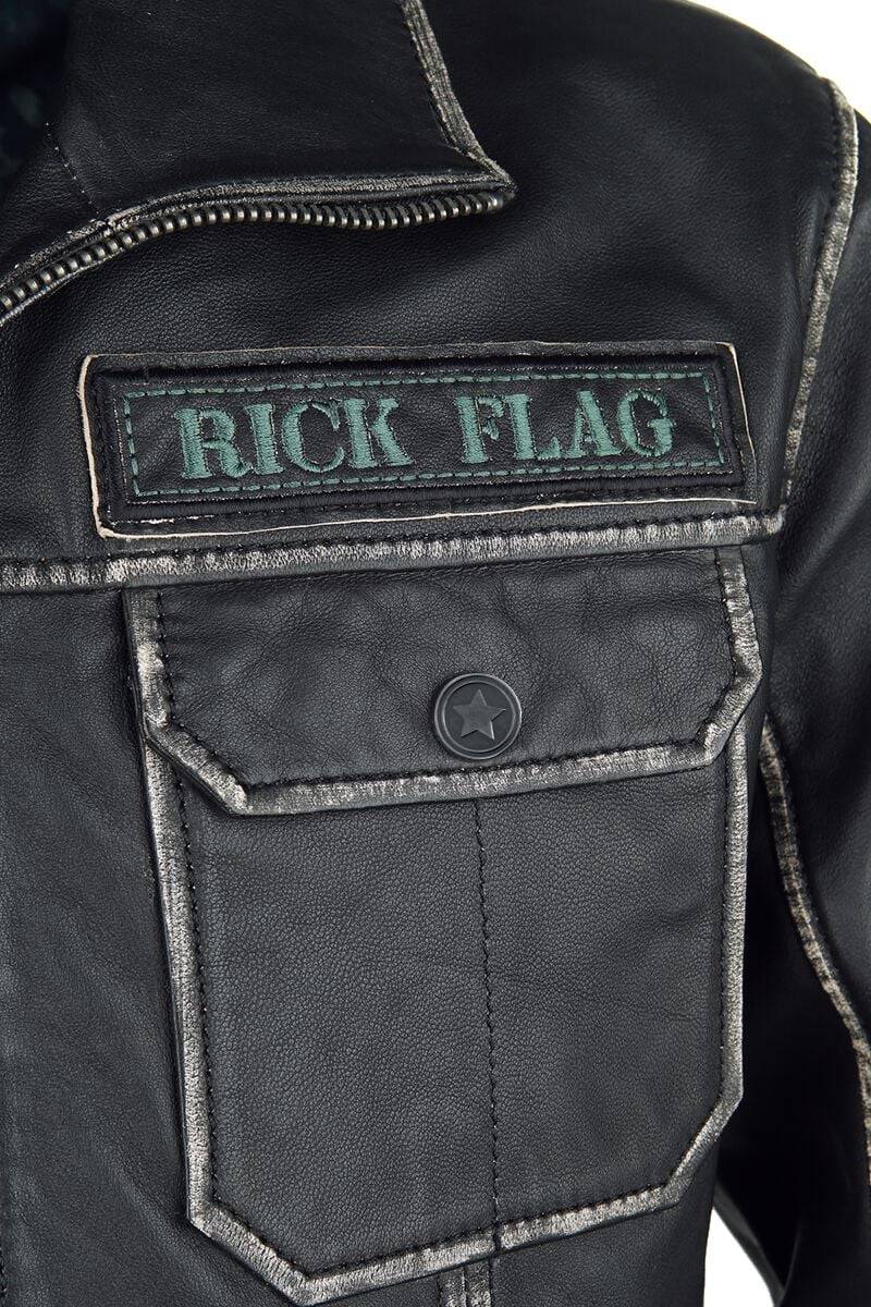 EMP "2 - Rick Flag" Lederjacke Schwarz Von Suicide Squad