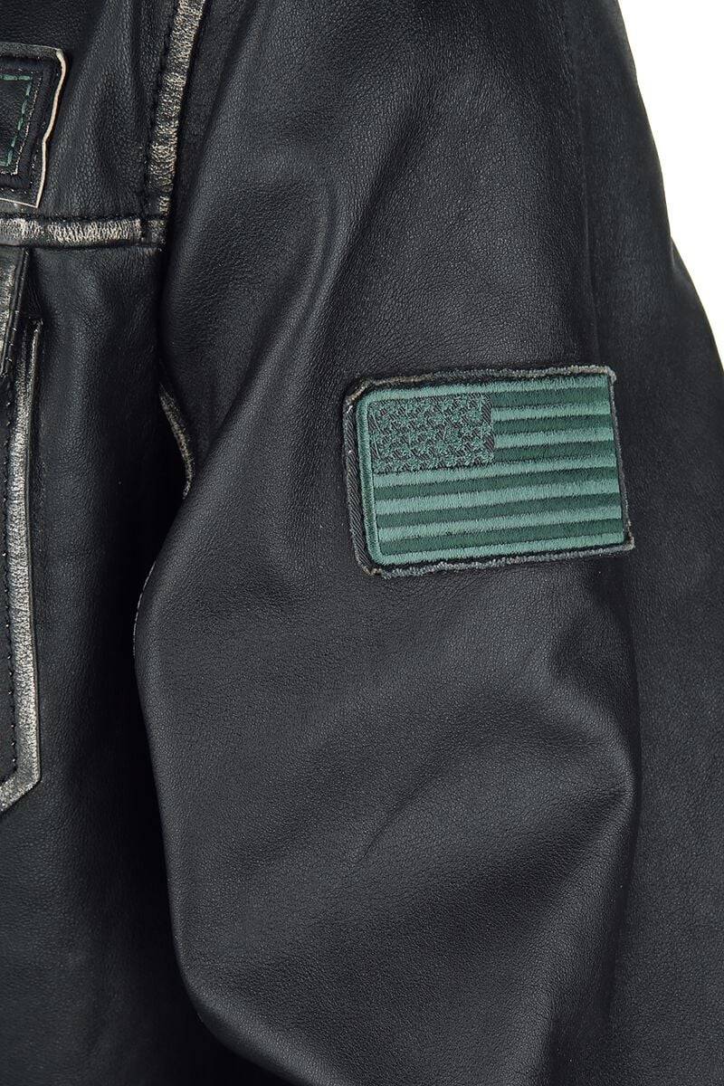 EMP "2 - Rick Flag" Lederjacke Schwarz Von Suicide Squad