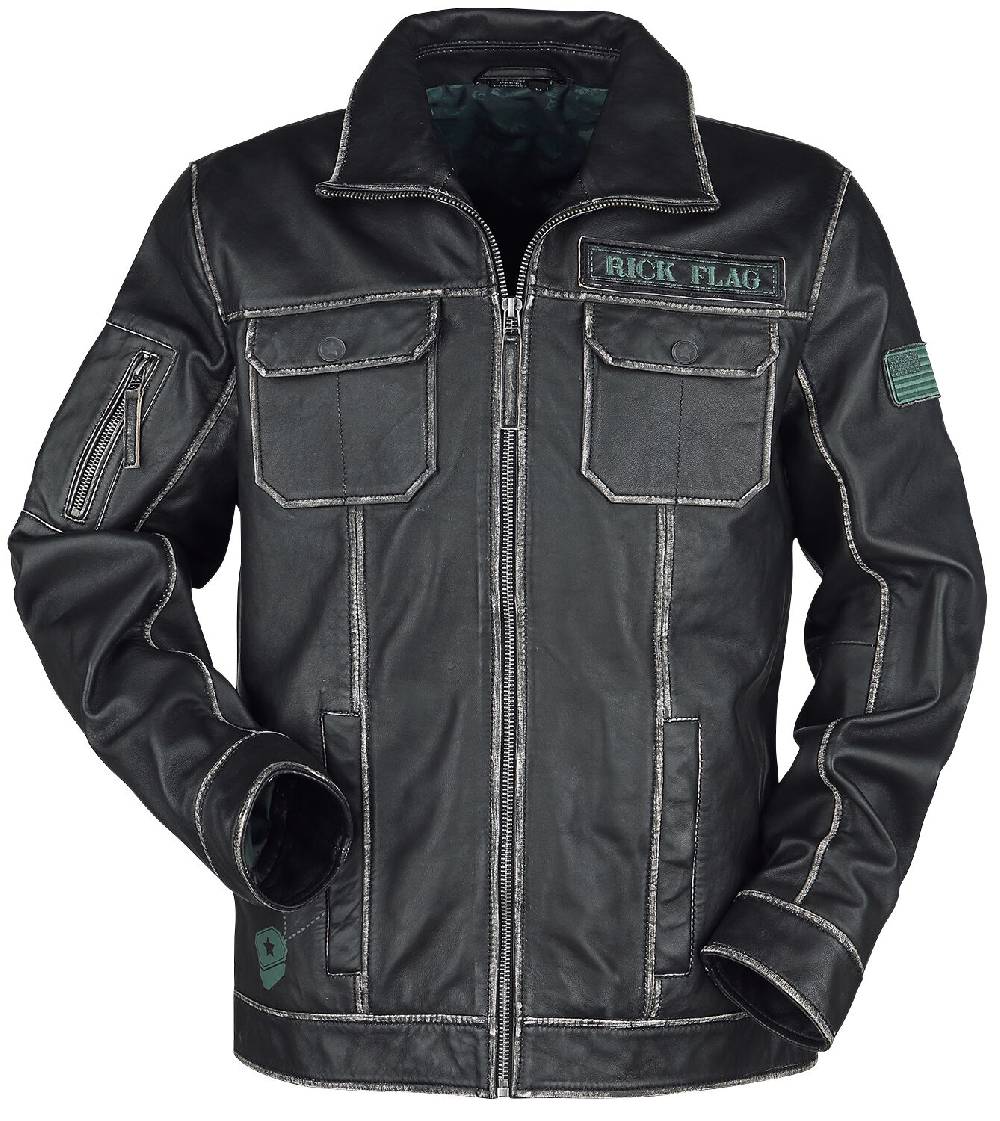 EMP "2 - Rick Flag" Lederjacke schwarz von Suicide Squad