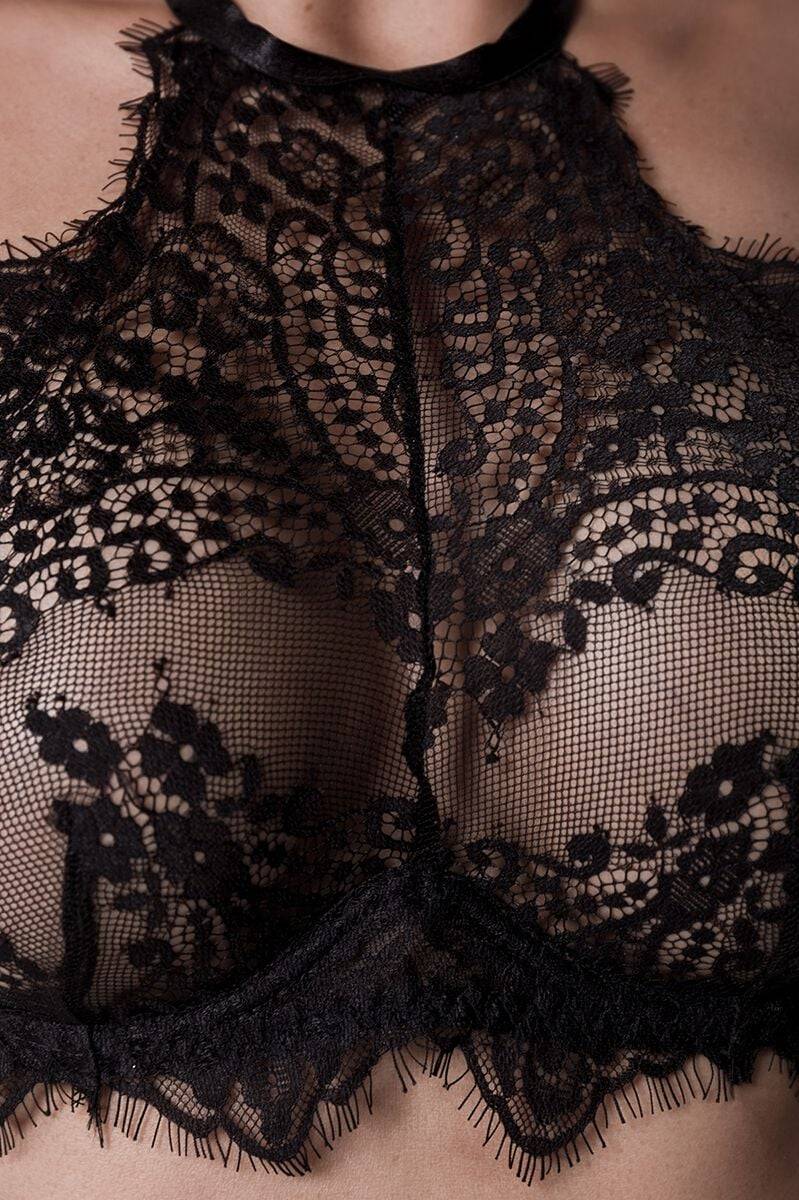 EMP "2-teiliges Spitzen Cami-Set" Wäsche-Set Schwarz Von Grey Velvet