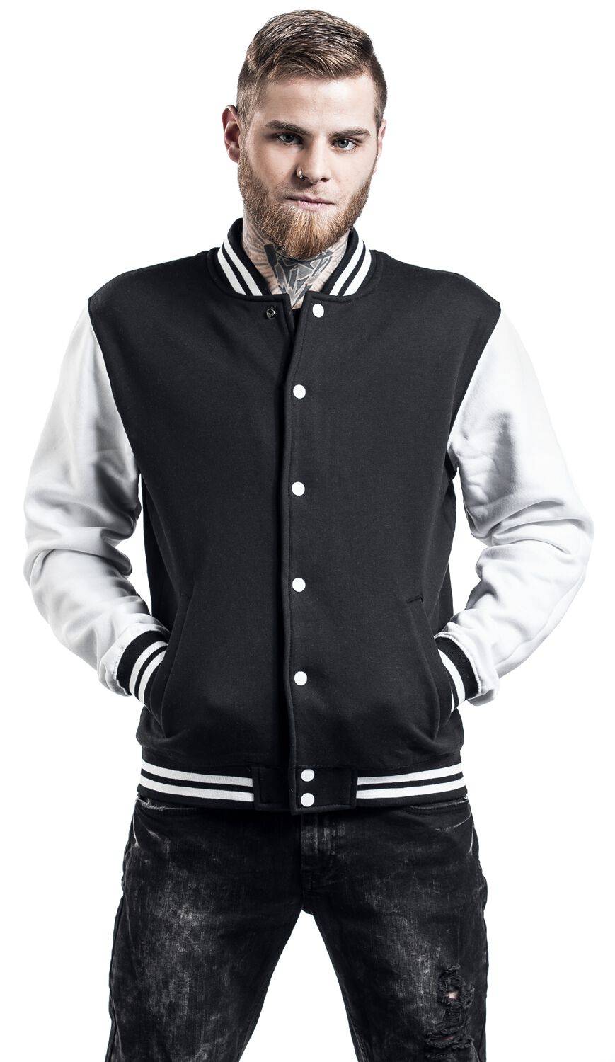 EMP "2-Tone College" Collegejacke Schwarz/weiß Von Urban Classics
