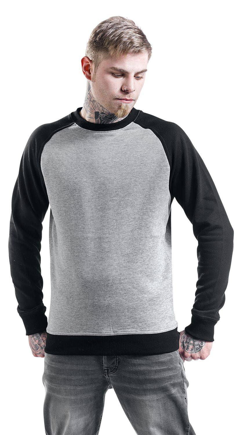 EMP "2-Tone Raglan Crewneck" Sweatshirt Grau/schwarz Von Urban Classics