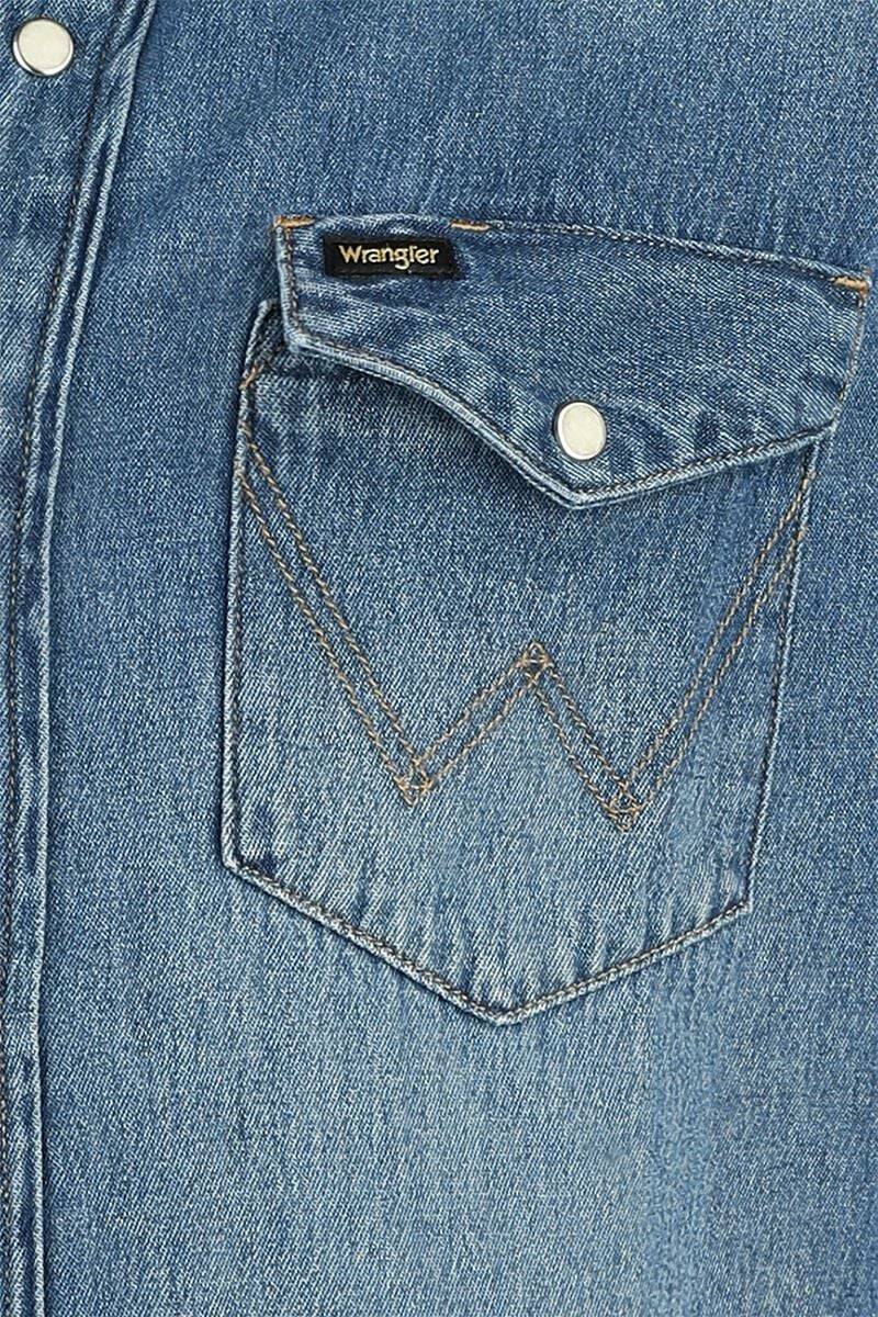 EMP "27MW Icon Mid Stone" Jeanshemd Blau Von Wrangler