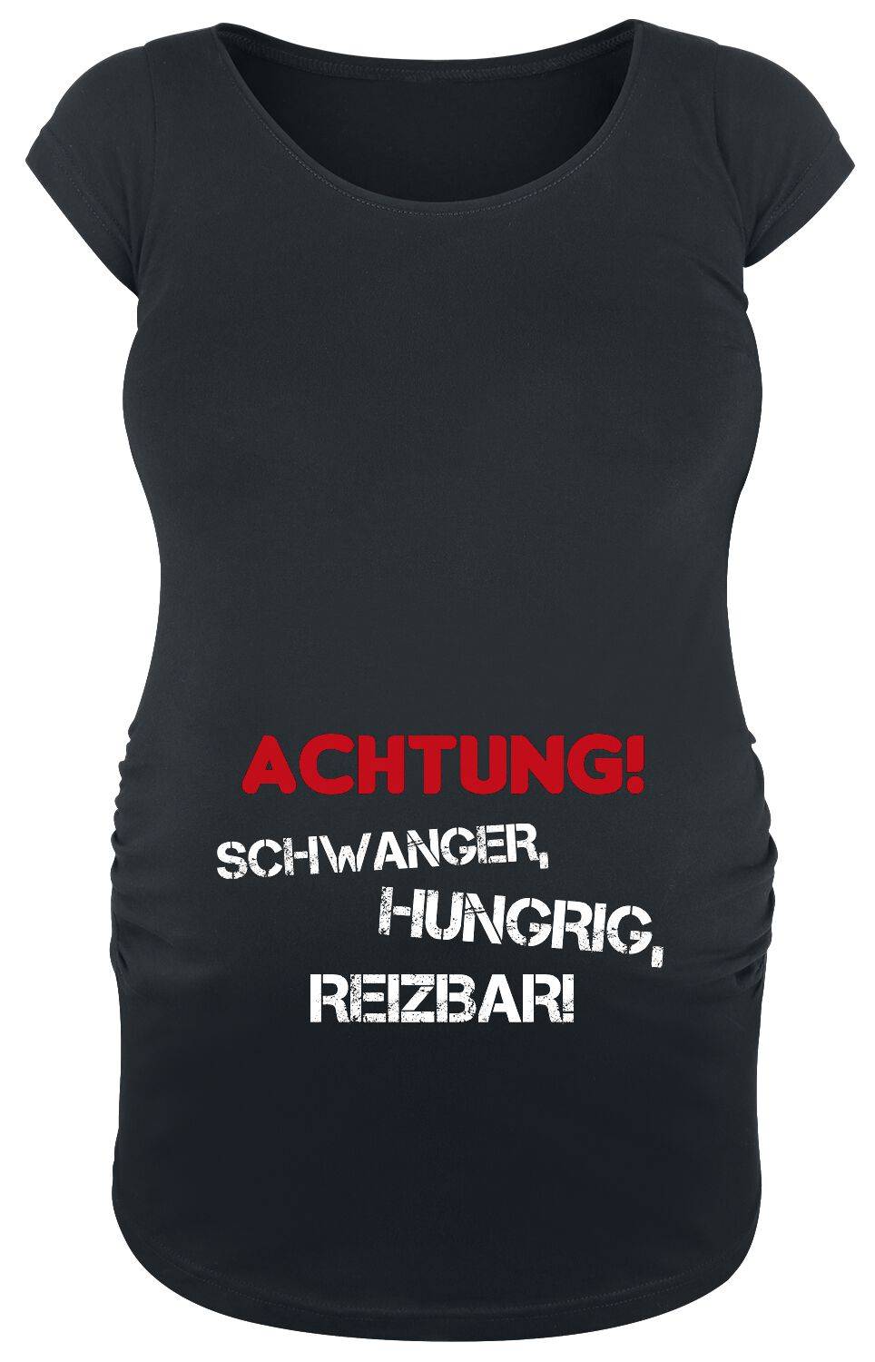 EMP "Achtung! Schwanger, Hungrig, Reizbar!" T-Shirt schwarz von Umstandsmode