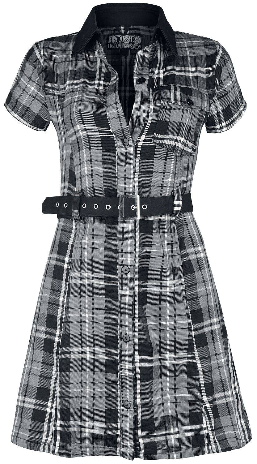 EMP "Adelaide Dress" Kurzes Kleid schwarz/grau/weiß von Poizen Industries