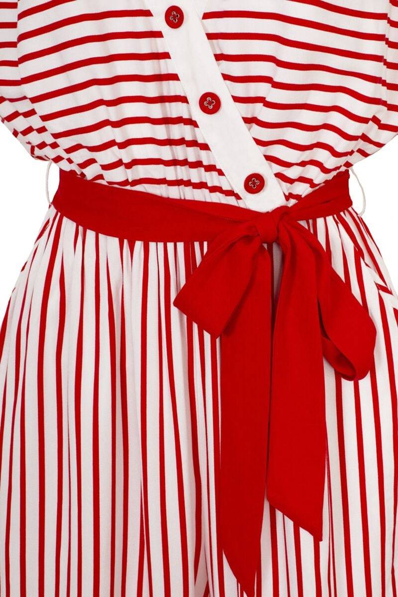 EMP "Ahoy Jumpsuit" Jumpsuit Rot/weiß Von Hell Bunny