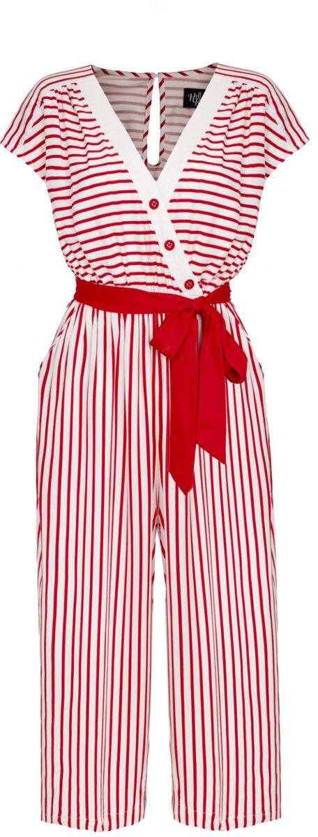 EMP "Ahoy Jumpsuit" Jumpsuit rot/weiß von Hell Bunny