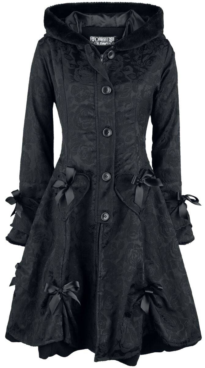 EMP "Alice Rose Coat" Wintermantel schwarz von Poizen Industries